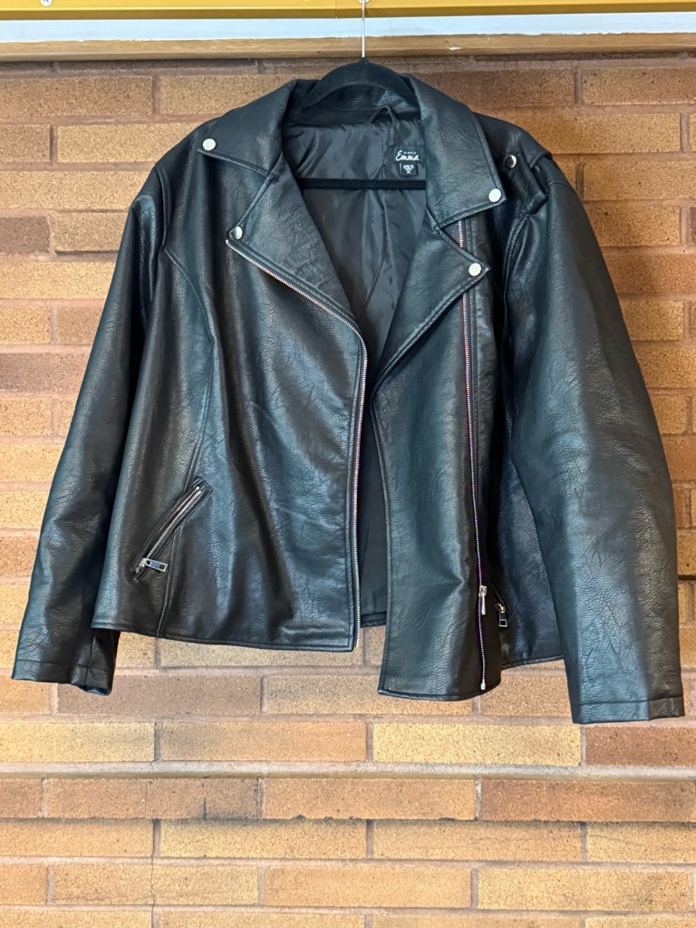 Classic Black Faux Leather Moto Jacket - Simply Emma